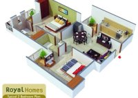 Home Plan Design 1000 Sq Ft 3d